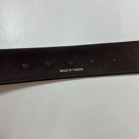 Nocona Leather Belt With Buckle Brown Embossed Cross Men’s Medium - Picture 6 of 8